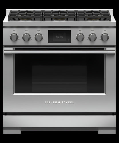 FISHER & PAYKEL RDV3366N Dual Fuel Range, 36", 6 Burners, Self-cleaning - RDV3366N-KT