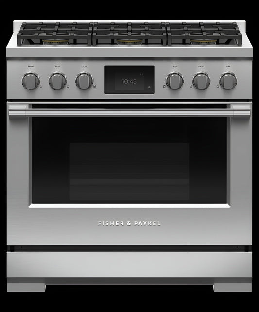 FISHER & PAYKEL RDV3366N Dual Fuel Range, 36", 6 Burners, Self-cleaning - RDV3366N-KT