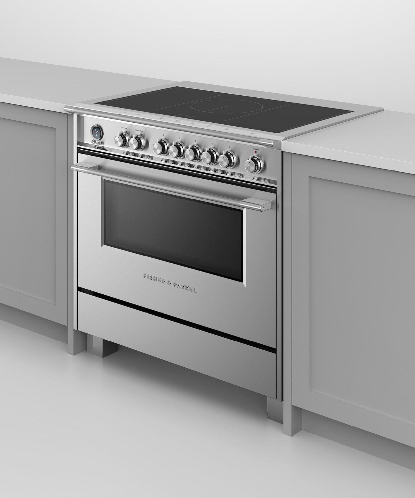 FISHER & PAYKEL OR36SCI6X1 Induction Range, 36", 5 Zones with SmartZone, Self-cleaning - OR36SCI6X1-KT