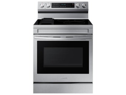 SAMSUNG 6.3 cu. ft. Smart Freestanding Electric Range with No-Preheat Air Fry, Convection+ & Griddle in Stainless Steel - NE63A6711SS-KT