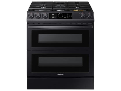 SAMSUNG 6.0 cu ft. Smart Slide-in Gas Range with Flex Duo(TM), Smart Dial & Air Fry in Black Stainless Steel - NX60T8751SG-KT