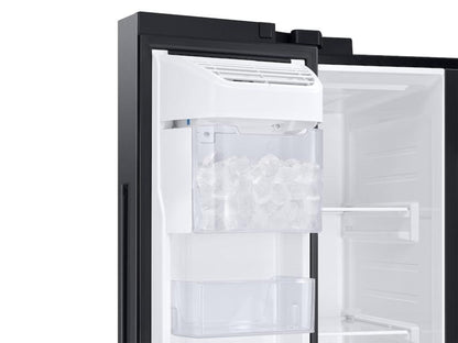 SAMSUNG  28 cu. ft. Smart Side-by-Side Refrigerator in Black Stainless Steel - RS28A500ASG-KT