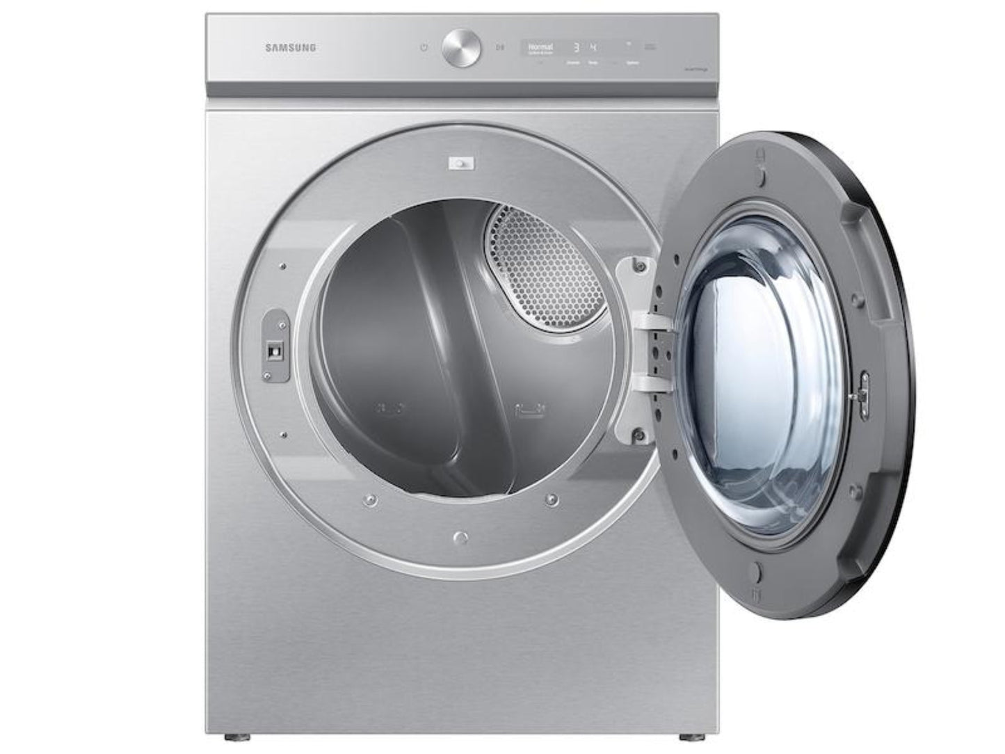 SAMSUNG Bespoke 7.6 cu. ft. Ultra Capacity Electric Dryer with Super Speed Dry and AI Smart Dial in Silver Steel - DVE53BB8700TA3-KT