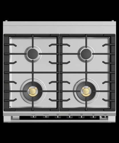 FISHER & PAYKEL OR30SCG6R1 Dual Fuel Range, 30", 4 Burners, Self-cleaning - OR30SCG6R1-KT