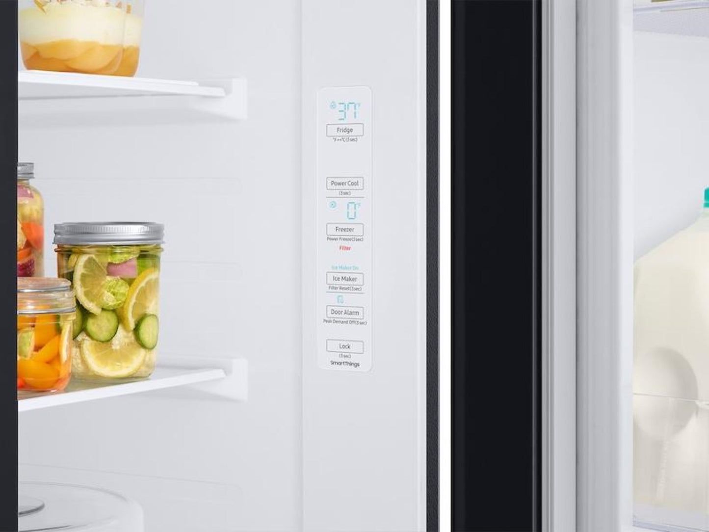 SAMSUNG  28 cu. ft. Smart Side-by-Side Refrigerator in Black Stainless Steel - RS28A500ASG-KT