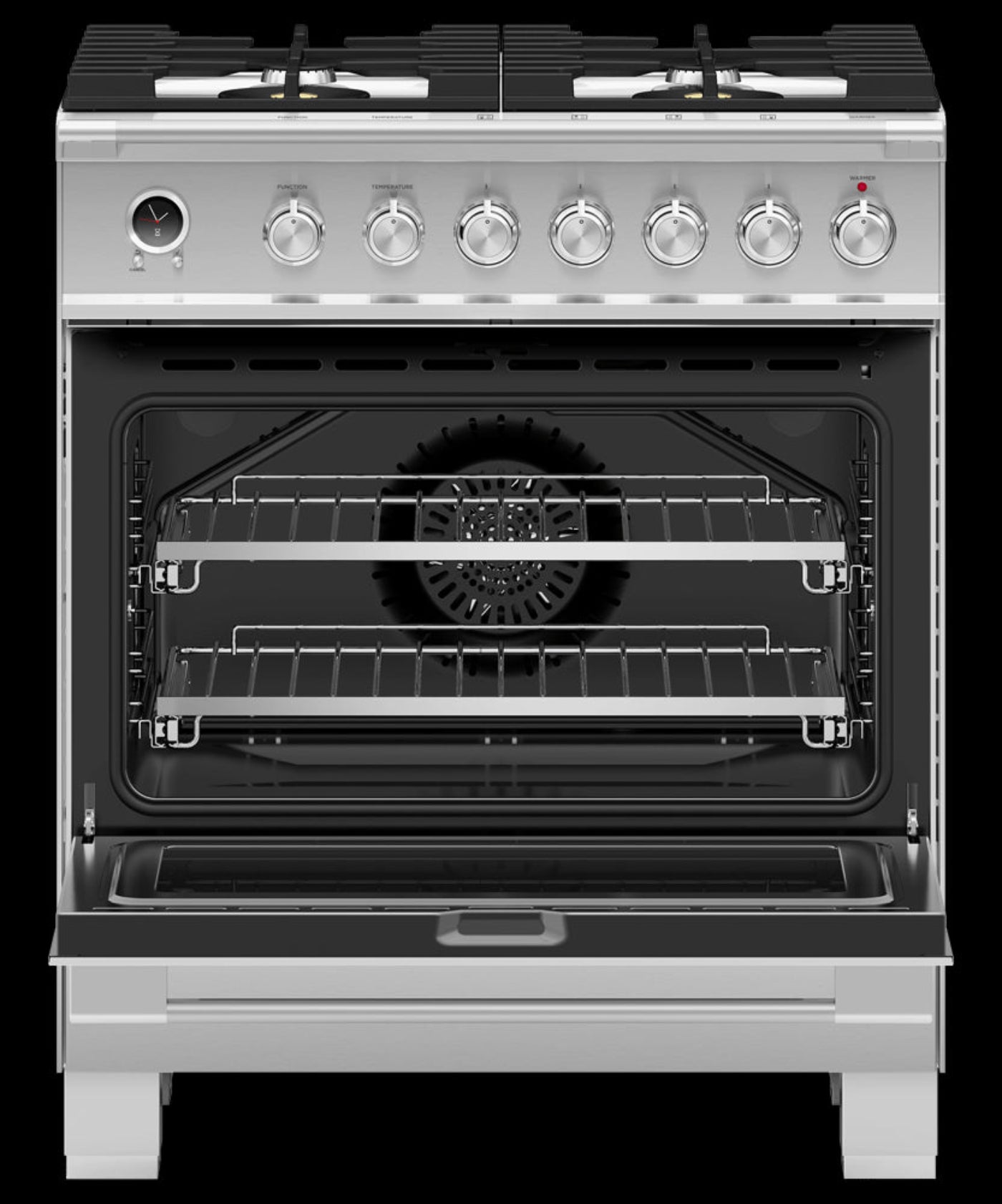 FISHER & PAYKEL OR30SCG6W1 Dual Fuel Range, 30", 4 Burners, Self-cleaning - OR30SCG6W1-KT
