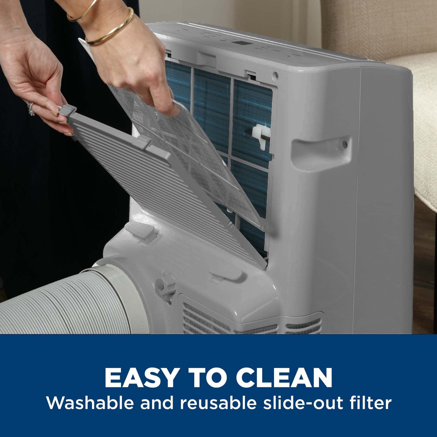 GE APPLIANCES APWD07JASG GE(R) 7,500 BTU Smart Portable Air Conditioner with Dehumidifier and Remote, Grey - APWD07JASG-KT