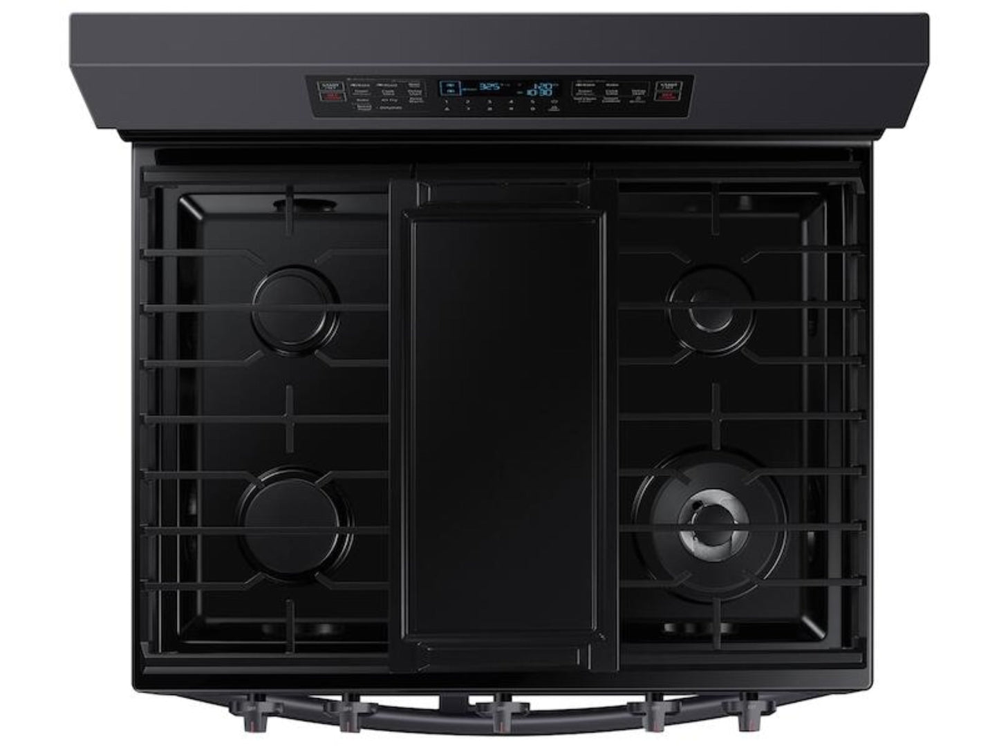 SAMSUNG 6.0 cu. ft. Smart Freestanding Gas Range with Flex Duo(TM) & Air Fry in Black Stainless Steel - NX60A6751SG-KT