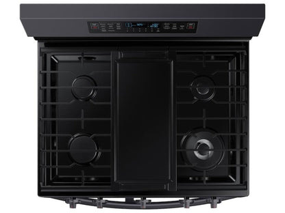 SAMSUNG 6.0 cu. ft. Smart Freestanding Gas Range with Flex Duo(TM) & Air Fry in Black Stainless Steel - NX60A6751SG-KT