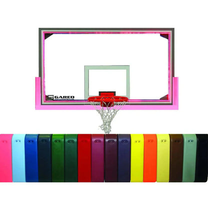 Gared Sports 42" x 72" Buzzer Beater Gymnasium Basketball Glass Backboard Package - PKAFRG40PMLEDBLK