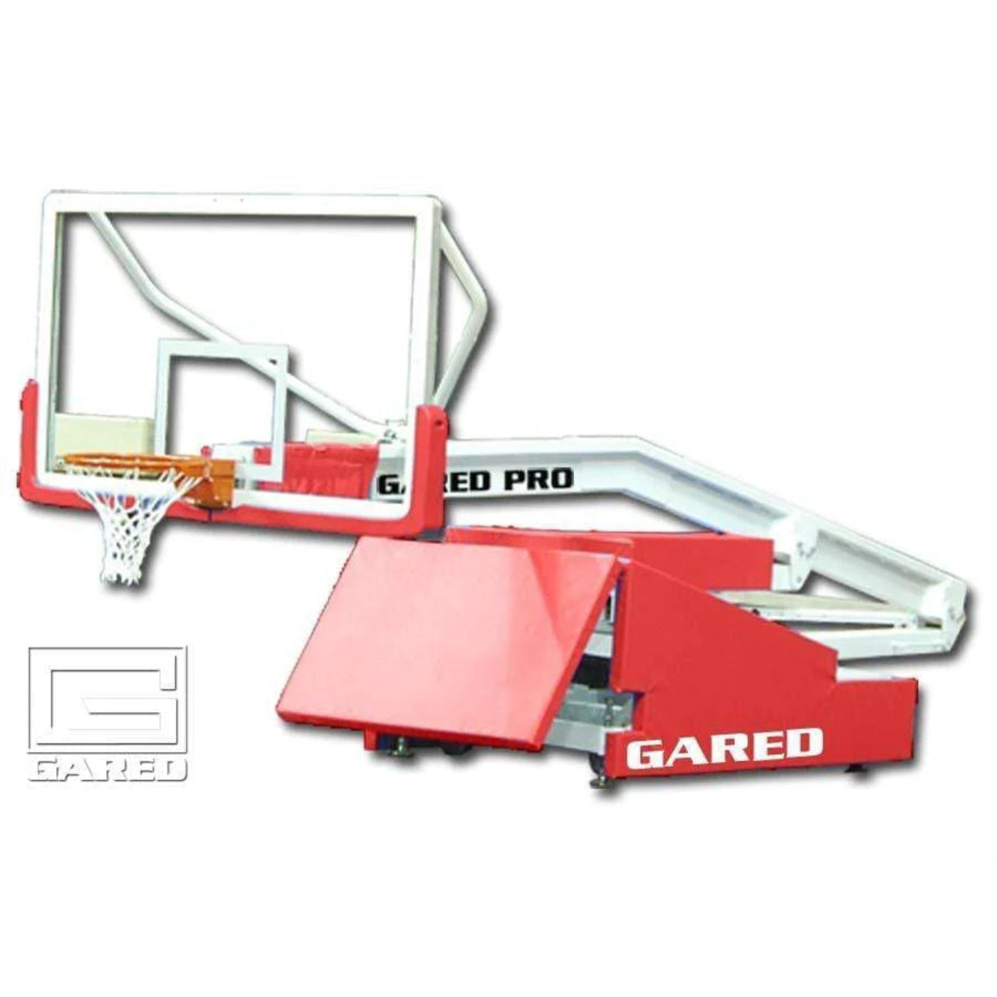 Gared Sports Pro S Spring-Lift Portable Basketball Hoop w/ 10’ 8’’ Boom - 9618
