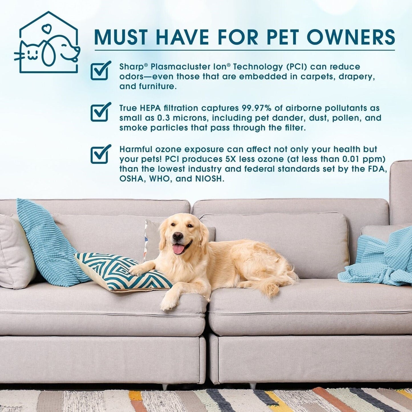 Sharp - Air Purifier / Humidifier, True HEPA, Plasmacluster (Large Rooms) - KC-860U