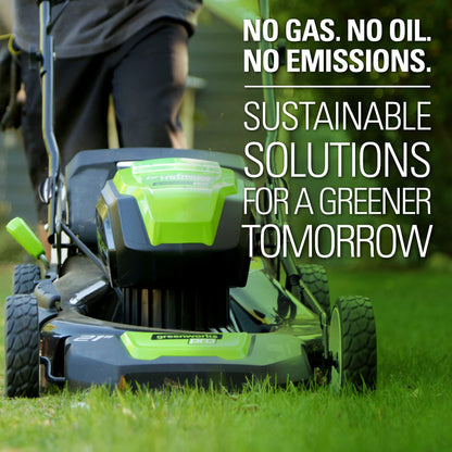 Greenworks Pro 80V 21" Brushless Push Lawn Mower w/ (2) 2.0Ah Batteries & Rapid Charger - 2500402