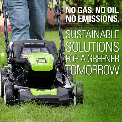 Greenworks 80V 21" Cordless Battery 3-in-1 Self-Propelled Lawn Mower w/ 4.0Ah Battery & Charger - 2515902