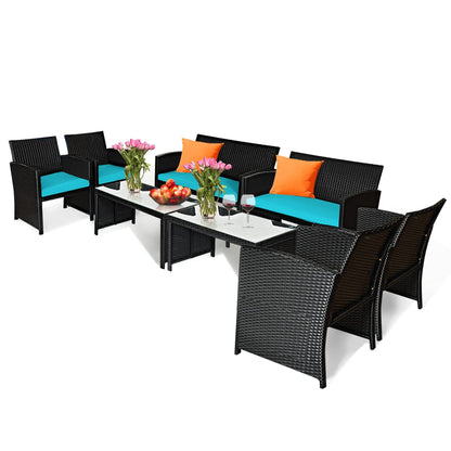Tangkula Patio Wicker Conversation Furniture Set - 2*HW63239