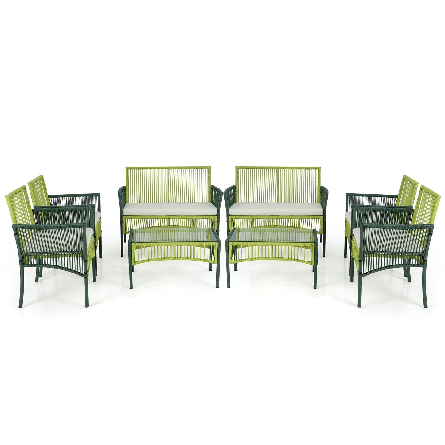 Tangkula 4 Pieces Outdoor Rattan Chair Set for Backyard, Poolside, Balcony - NP11282