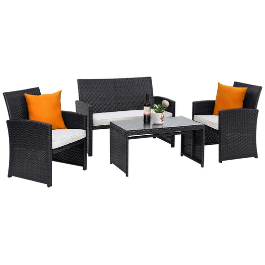Tangkula Patio Wicker Conversation Furniture Set - 2*HW63239