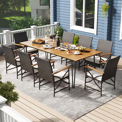 Tangkula 9 Pieces Outdoor Patio Dining Set