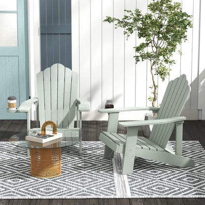 Tangkula Oversized Adirondack Chair, Patio Lounge Chairs w/Adjustable Cup Holder - NP10983BK