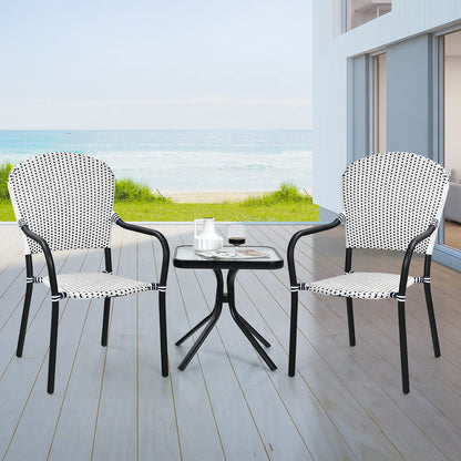 Tangkula Set of 4 Stackable Outdoor Patio Wicker Chairs - NP10073WL