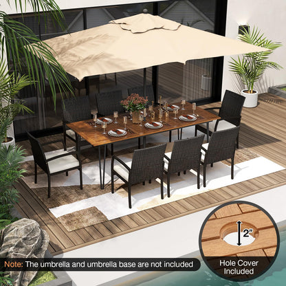 Tangkula 9 Pieces Outdoor Patio Dining Set - HW72245+2*HW70830-4