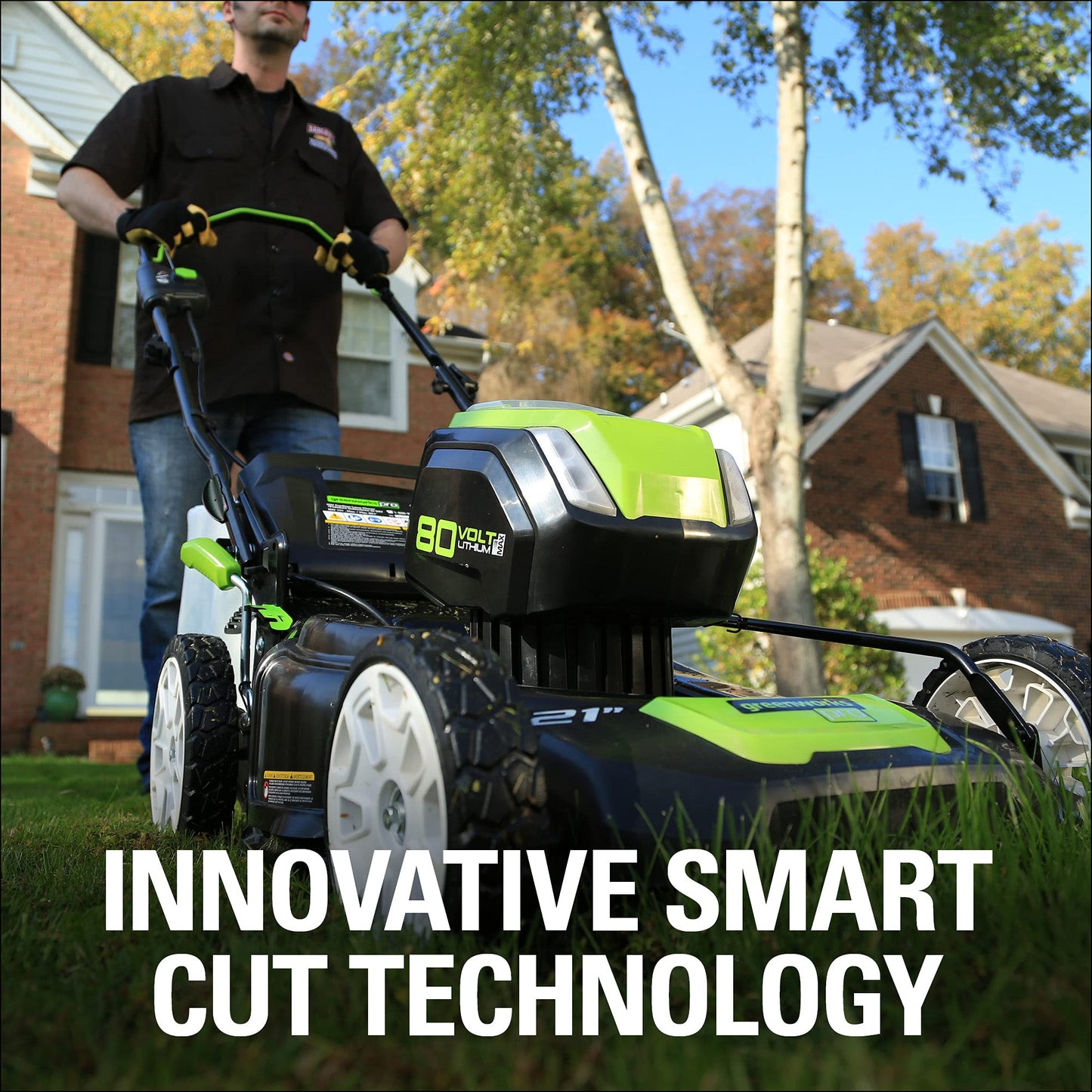 Greenworks Pro 80V 21" Brushless Push Lawn Mower w/ (2) 2.0Ah Batteries & Rapid Charger - 2500402