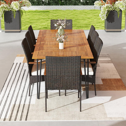Tangkula 9 Pieces Outdoor Patio Dining Set - HW72245+2*HW70833-4