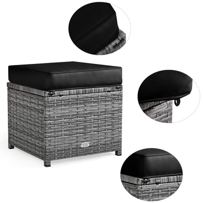 Tangkula 7 Pieces Patio Furniture Set, Outdoor Sectional Rattan Sofa Set with Cushions - HW67190BK+