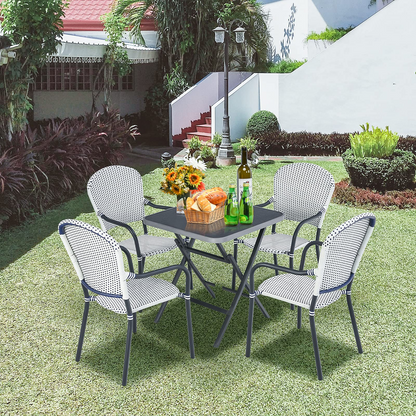 Tangkula Set of 4 Stackable Outdoor Patio Wicker Chairs - NP10073WL