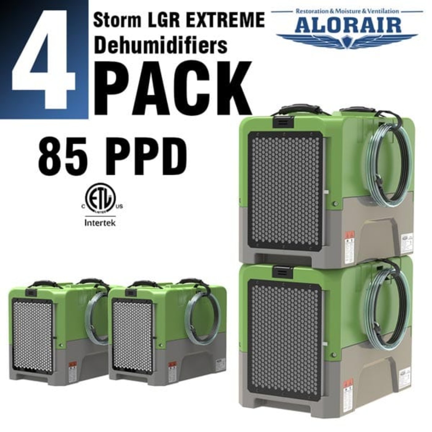 ALORAIR® Storm LGR Extreme 85 Pint Commercial Restoration Dehumidifiers Pack of 4 - 4*Strom LGR Extreme in Yellow