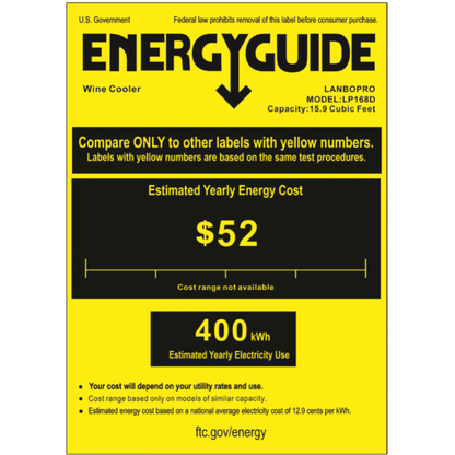 Lanbo 153 Bottles Dual Zone Stainless Steel Wine Coolers - LP168D