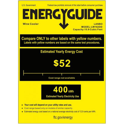 Lanbo 162 Bottles Dual Door Stainless Steel Dual Zone Wine Coolers LW162DD - LW162DD