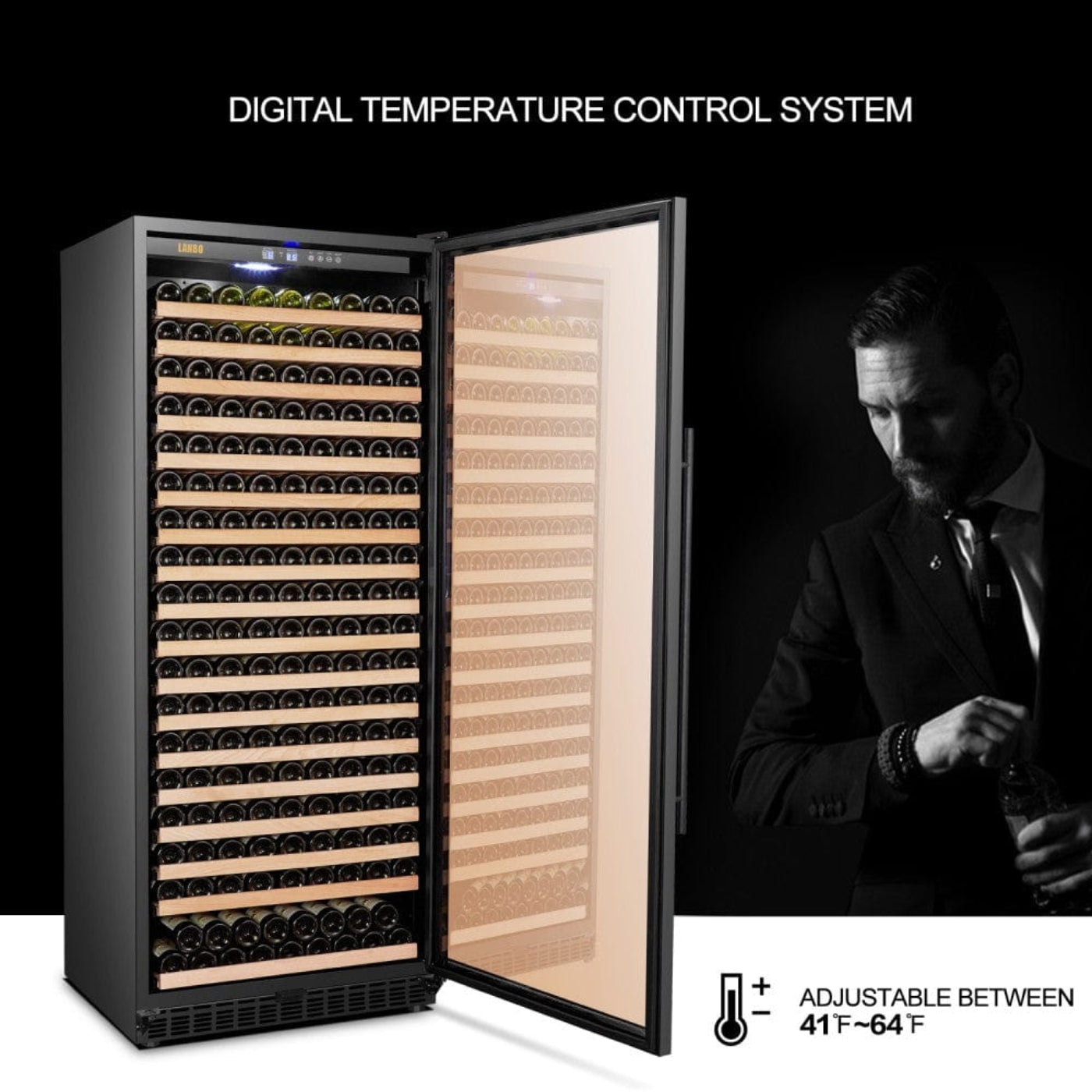 Lanbo 289 Bottles Single Zone Stainless Steel Wine Coolers - LW321S