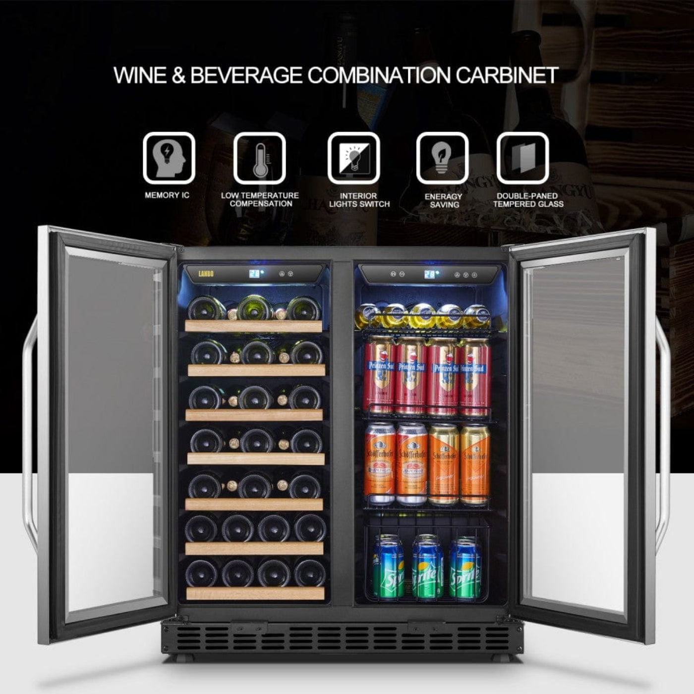 Lanbo 30" Dual Zone Wine and Beverage Coolers - LW3370B
