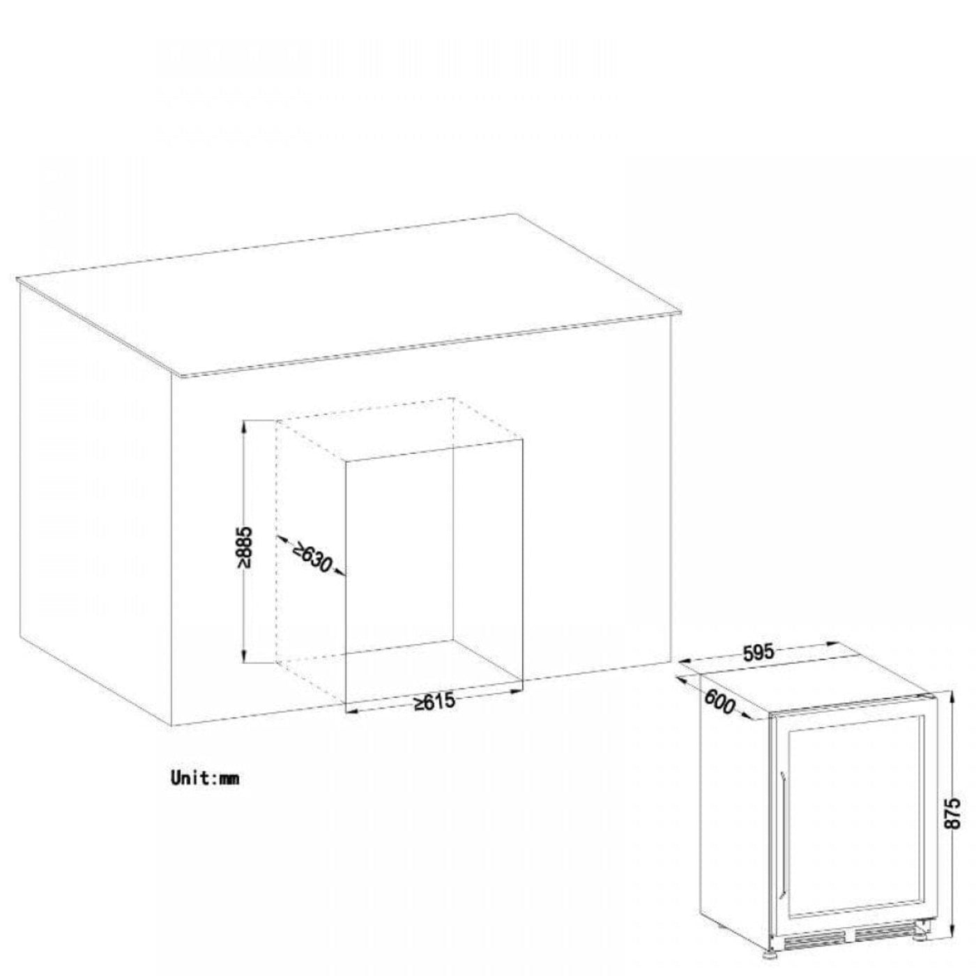 Lanbo 46 Bottles Dual Zone Stainless Steel Wine Coolers - LW46D