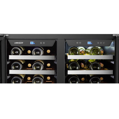 Lanbo 62 Bottles Dual Door Stainless Steel Wine Coolers - LP66D
