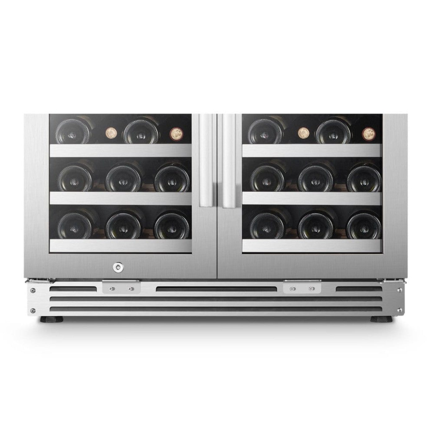Lanbo 62 Bottles Dual Door Stainless Steel Wine Coolers - LP66D