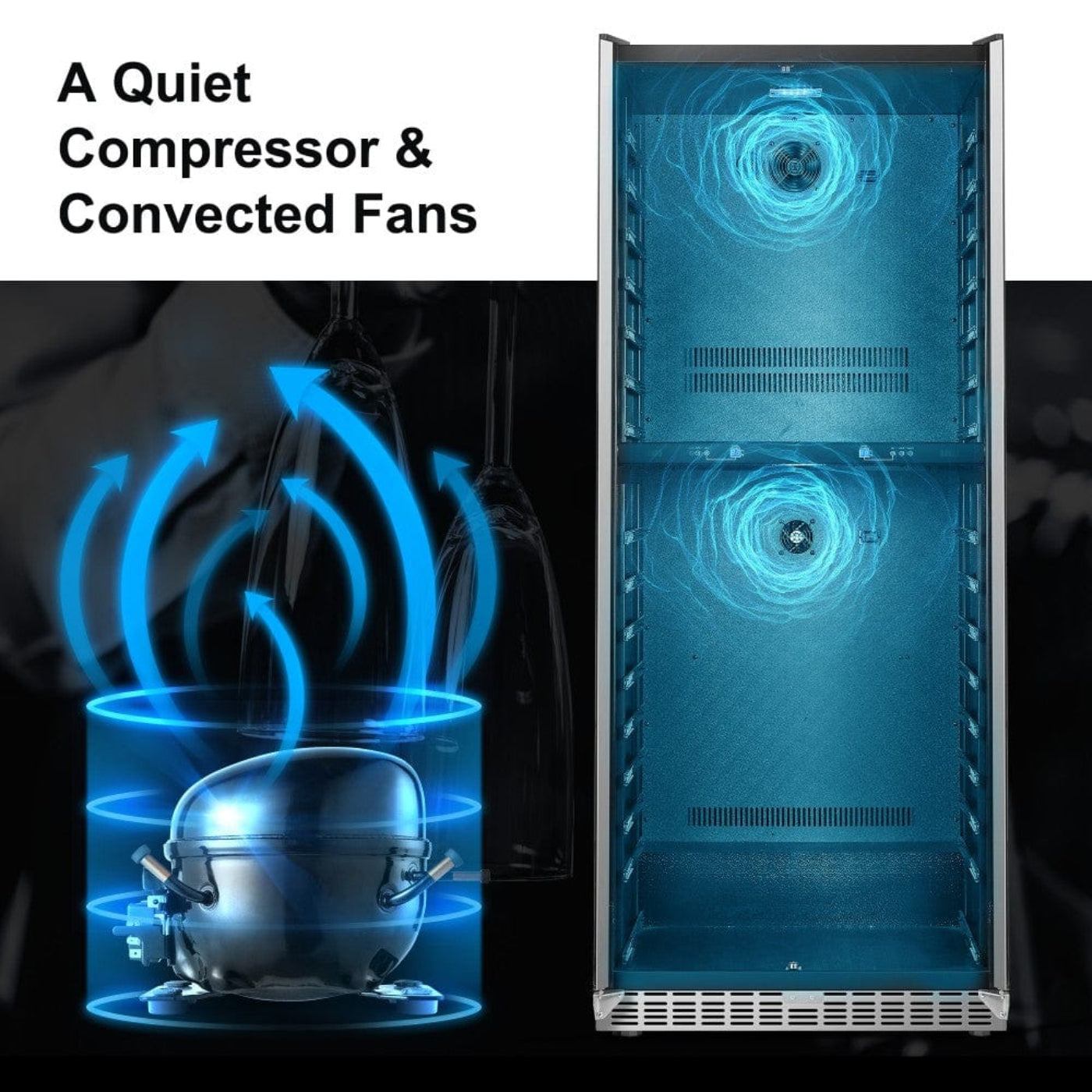 Lanbo Luxury 289 Bottles Dual Door Stainless Steel Wine Coolers - LW328SD