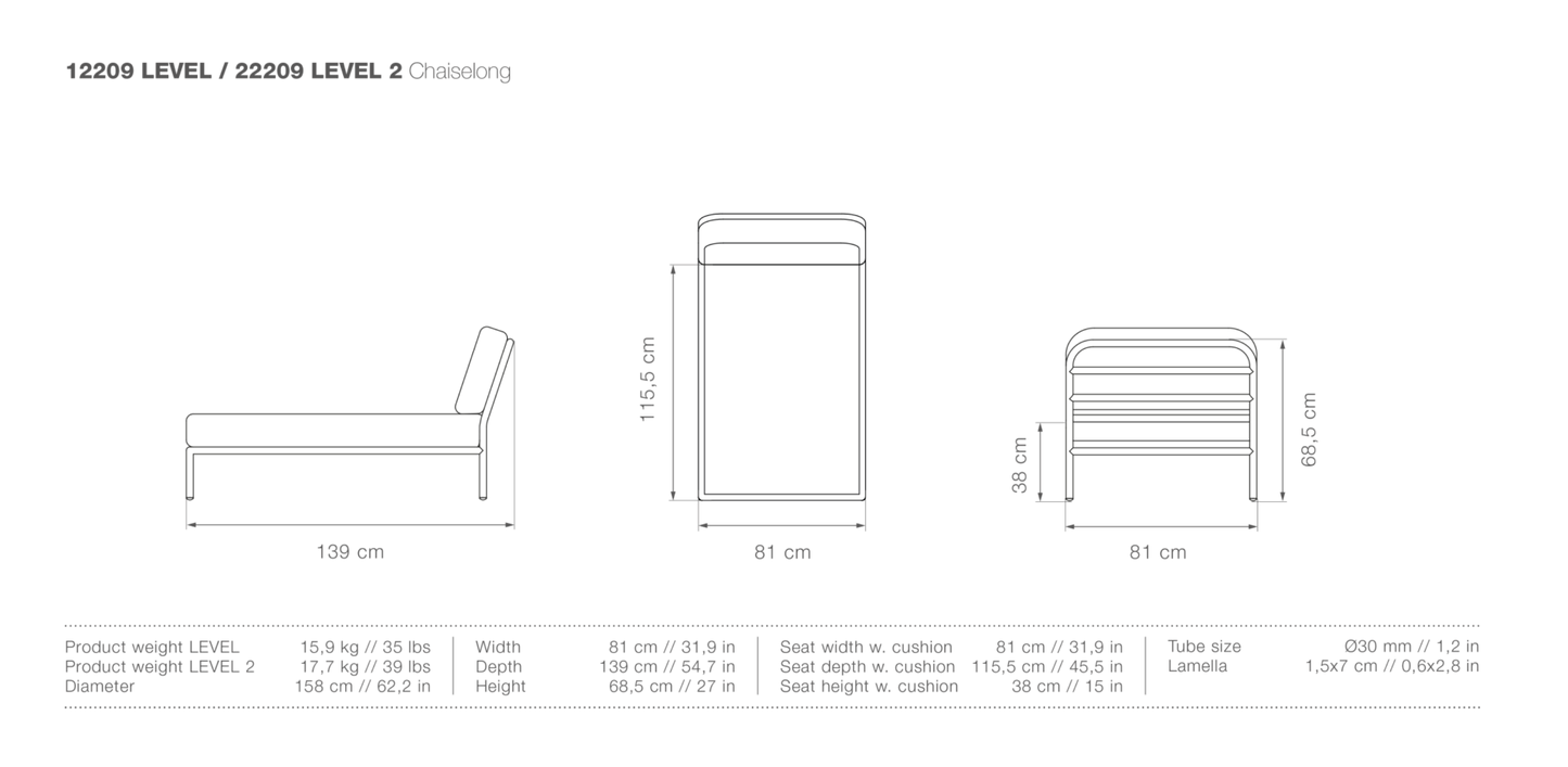 HOUE LEVEL Outdoor Chaiselong
