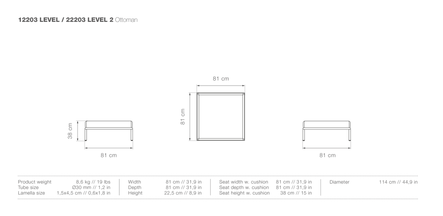 HOUE LEVEL Outdoor Ottoman