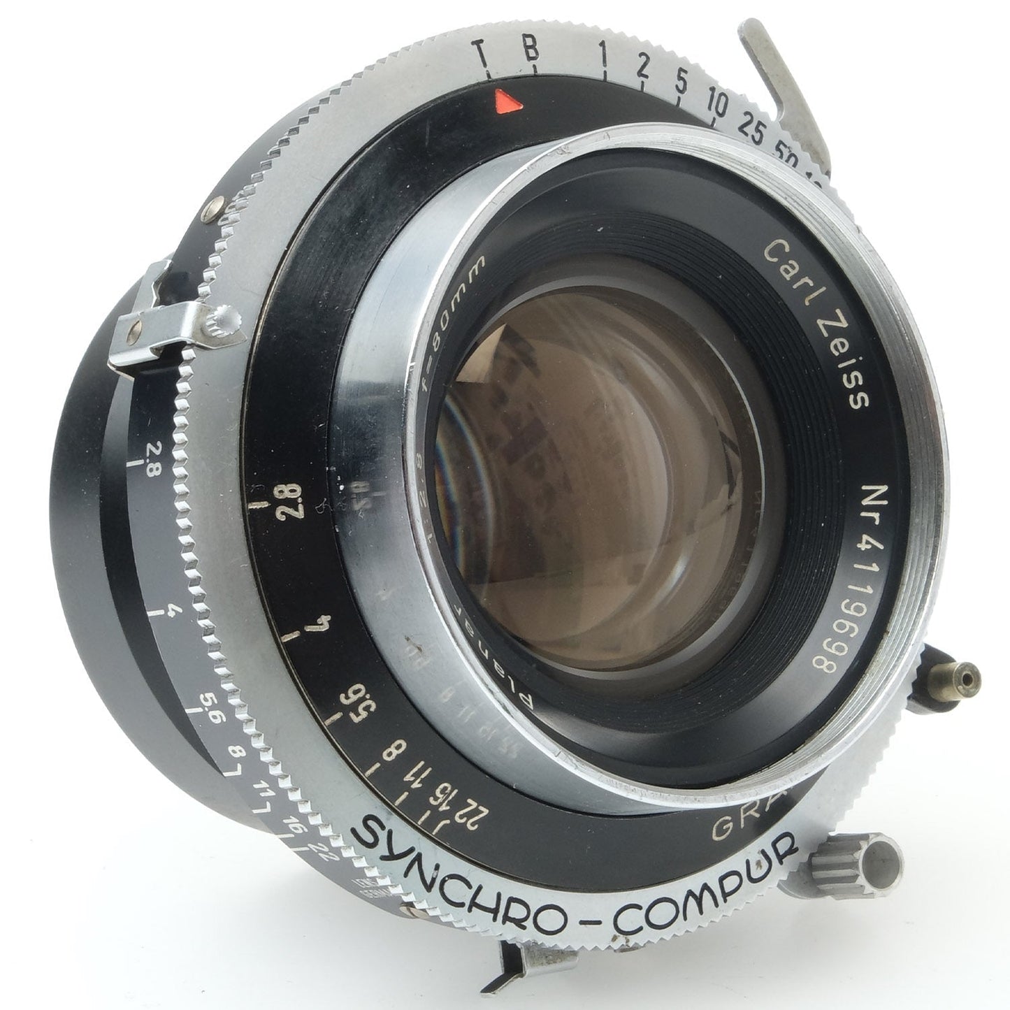Zeiss 80mm f2.8 Planar, Synchro Compur, cleaning marks 4119698 - 1119228