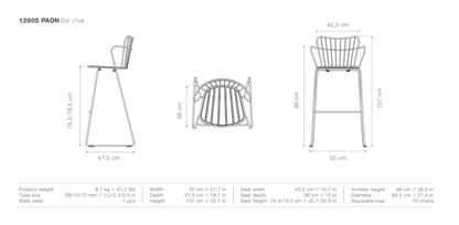 HOUE PAON Outdoor Bar Chair