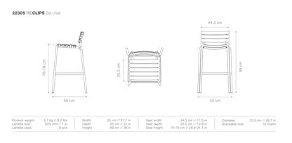HOUE ReCLIPS Outdoor Bar Chair
