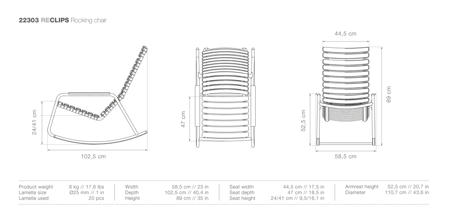 HOUE ReCLIPS Outdoor Rocking Chair