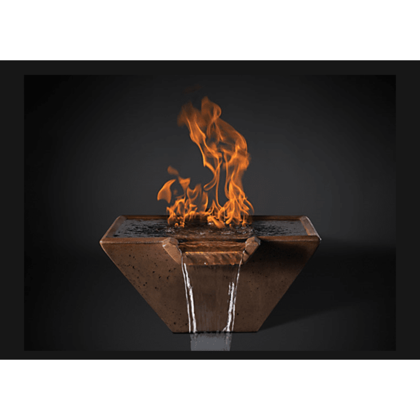Slick Rock 29" Cascade Square Fire on Water, Copper Spillway, Electronic Ignition – KCC29SSPCEING