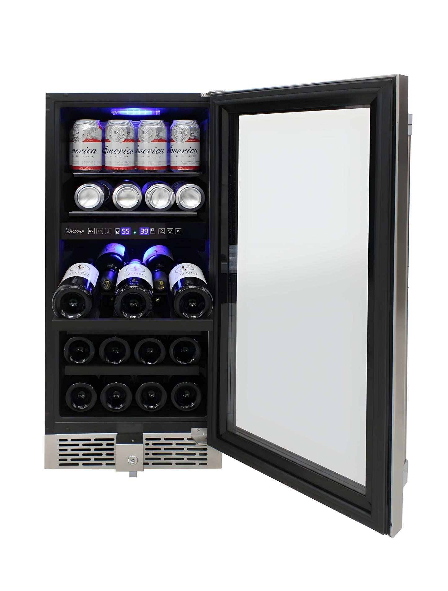 Vinotemp 15-Inch Outdoor Dual-Zone Wine & Beverage Cooler - VT-OUTDR15GD