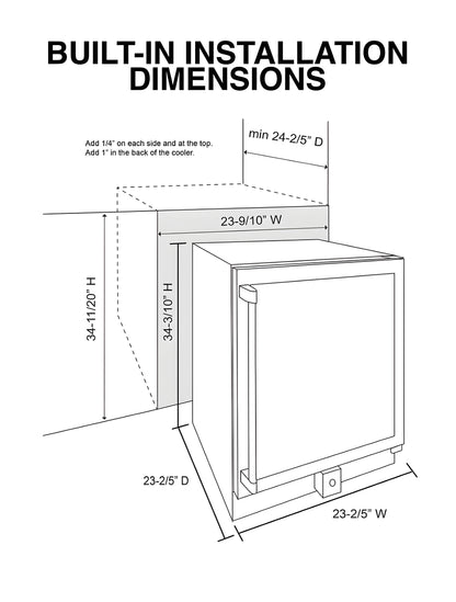 Vinotemp 24-Inch Outdoor Dual-Zone Wine & Beverage Cooler - VT-OUTDR24GD